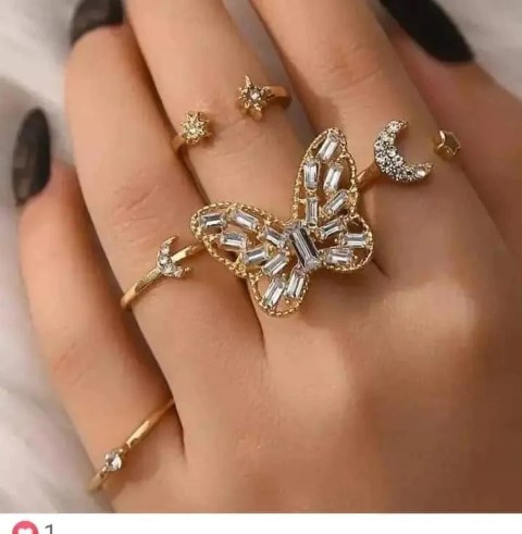 Butterfly Finger Ring 5 pcs